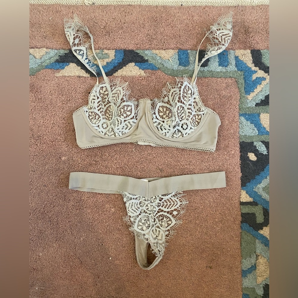 For Love and Lemons Skivvies Bra and Underwear Set